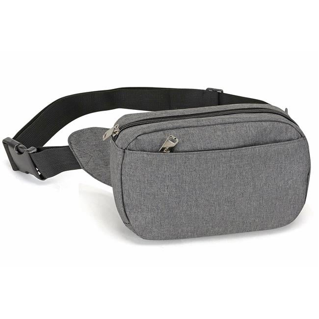 Picture of DDI 2325590 Rounded Dual Pocket Fanny Pack - Heather Gray Case of 72