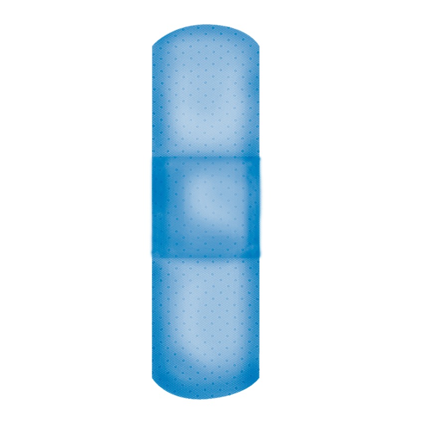 Metal Detectable Adhesive Strips - Blue, American, White Cross case of 10