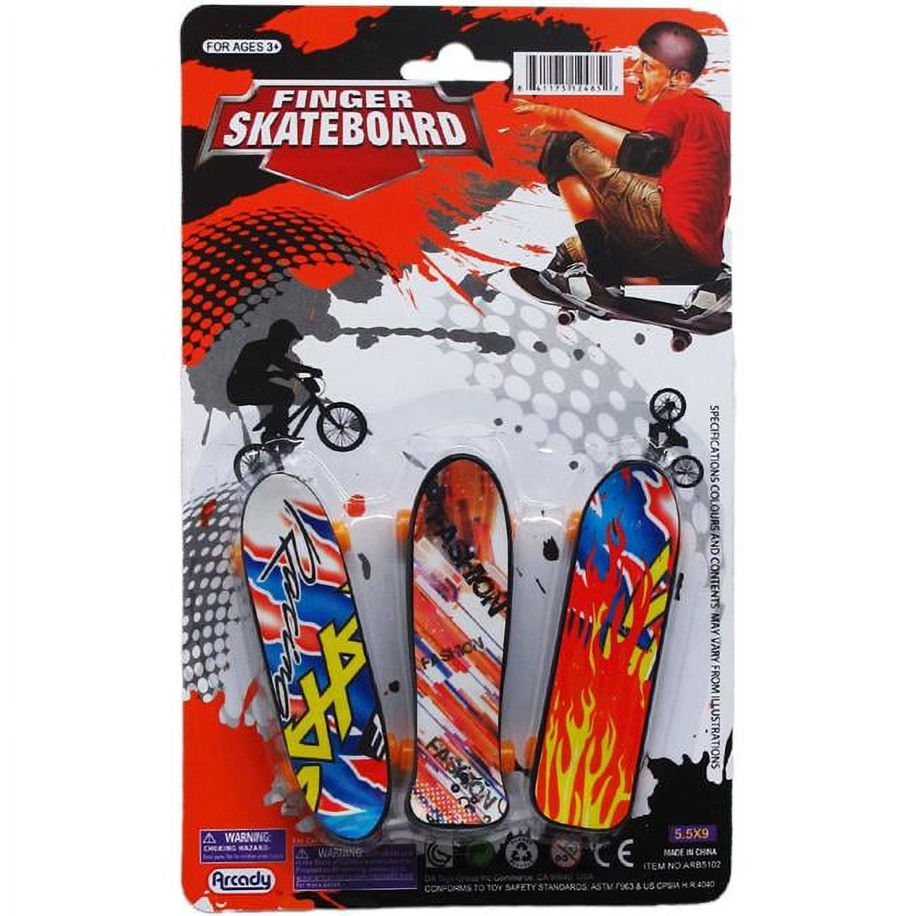 3.75 in. Finger Mini Skateboard Play Set, 3 Piece - Case of 144