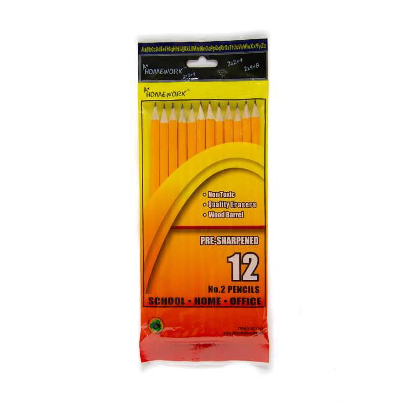 Picture of DDI 2334616 A+ Homework #2 Pencils -12 Count  Pre-Sharpened Case of 48