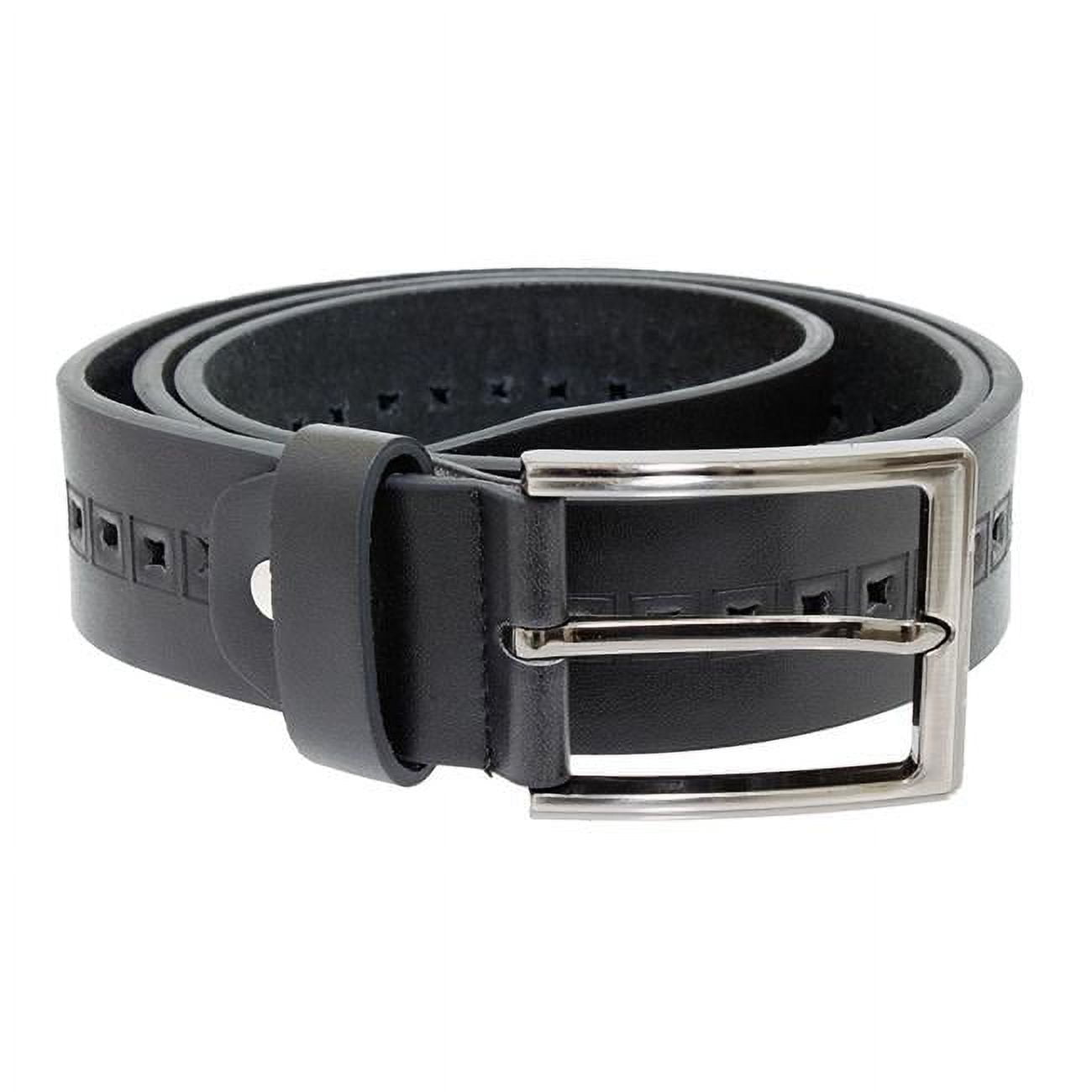 2333837 Genuine Leather Belt with Punched Detail - Balck, Case of 12 -  P&W New York