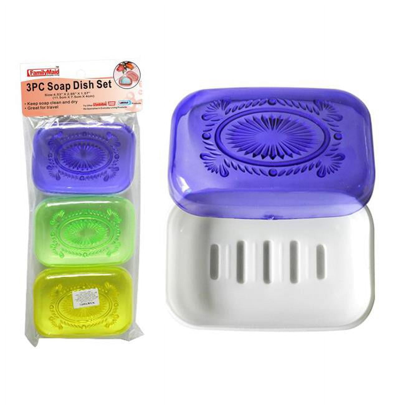 Picture of DDI 2337080 3 Piece Soap Case Holder - Assorted Colors Case of 48