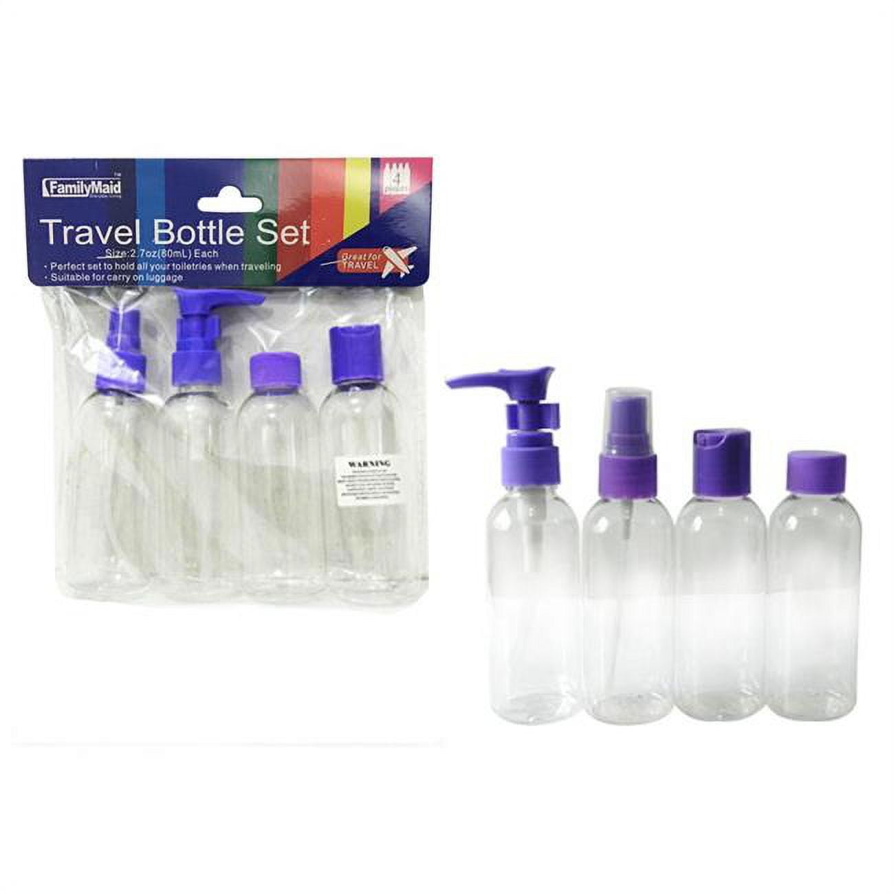 Picture of Family Maid 2337059 Clear Travel Bottle Set&#44; 4 Piece - Case of 48