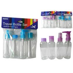 Picture of Family Maid 2337060 4 Piece Transparent Travel Bottle Set&#44; Assorted Top Color - Case of 48