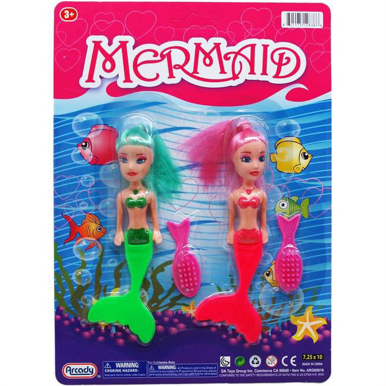 Assorted Color Mermaid Doll Set, 2 Piece - Case of 72