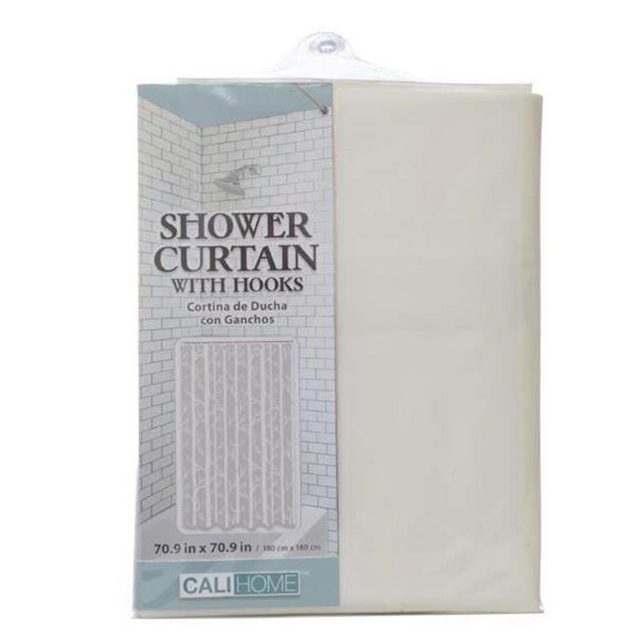 Picture of DDI 2329882 Beige Home Shower Curtain &amp; Hooks 70&quot; x 70.9&quot; Case of 24
