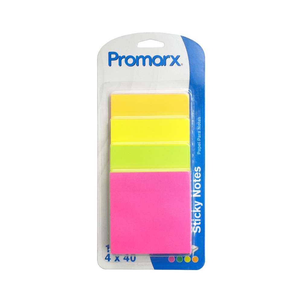 Neon Sticky Notes - 4 Pack, 40 Sheets case of 48