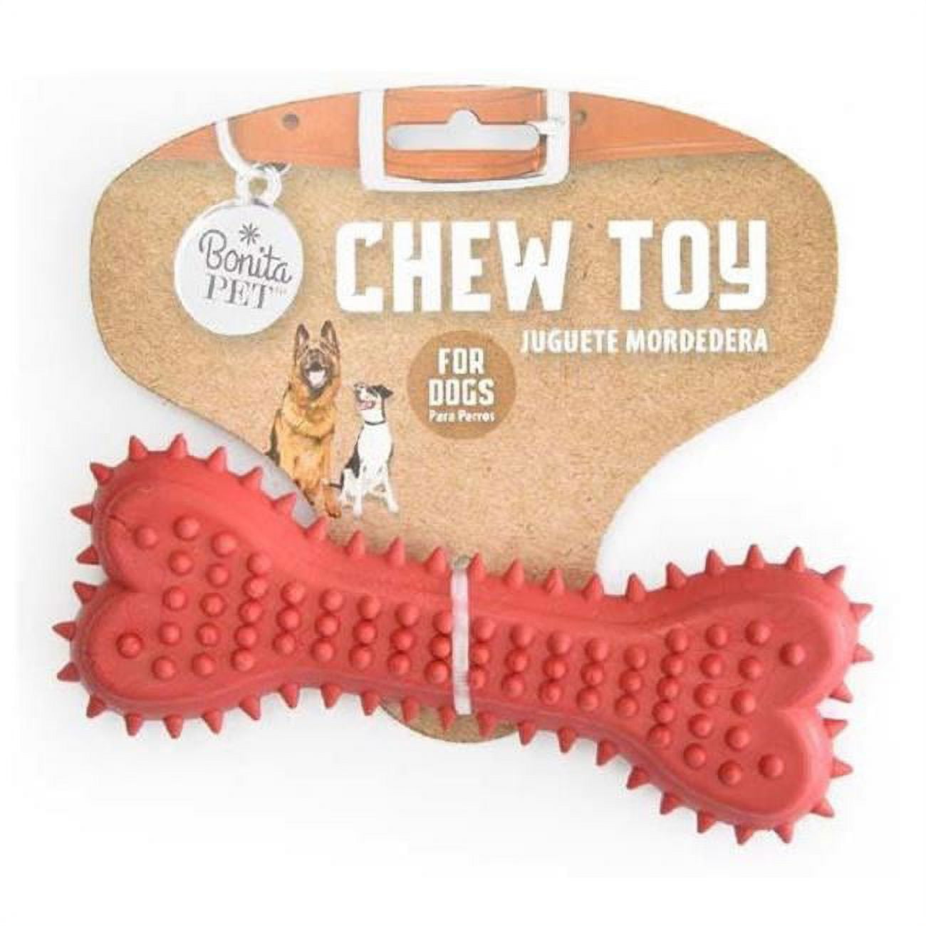 Picture of DDI 2332277 Spiky Bone Chew Toys - Red Case of 120