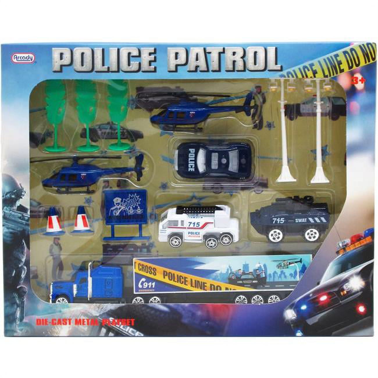 Picture of DDI 2340932 Diecast Police Play Set with Accessories - 14 Piece - Case of 18