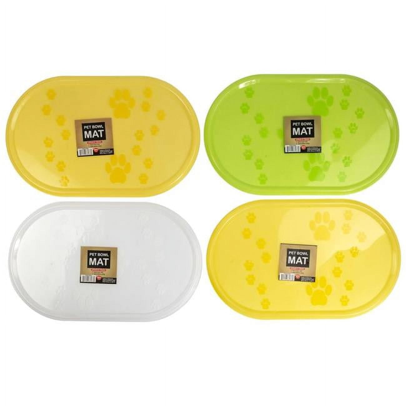 Picture of DDI 2341586 21 x 13 in. Plastic Oval Pet Bowl Mat&#44; Assorted Color - Case of 48