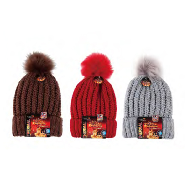 Women's Thermal Cuffed Knit Hats, Assorted case of 72