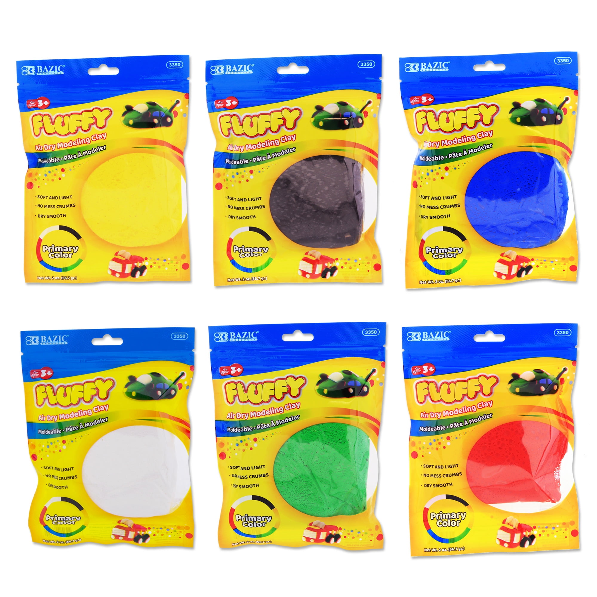Picture of Bazic 2343448 2 oz Air Dry Modeling Clay&#44; Primary Color - Case of 48