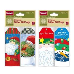 Picture of DDI 2341375 Christmas Glitter Gift Tags with a Metallic String - 6 Pack Case of 72