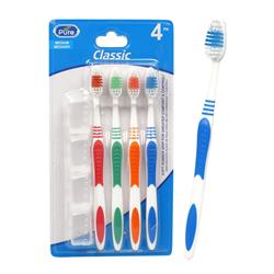 Picture of DDI 2344144 All Pure Classic Toothbrushes - 4 Pack  Caps Included Case of 36