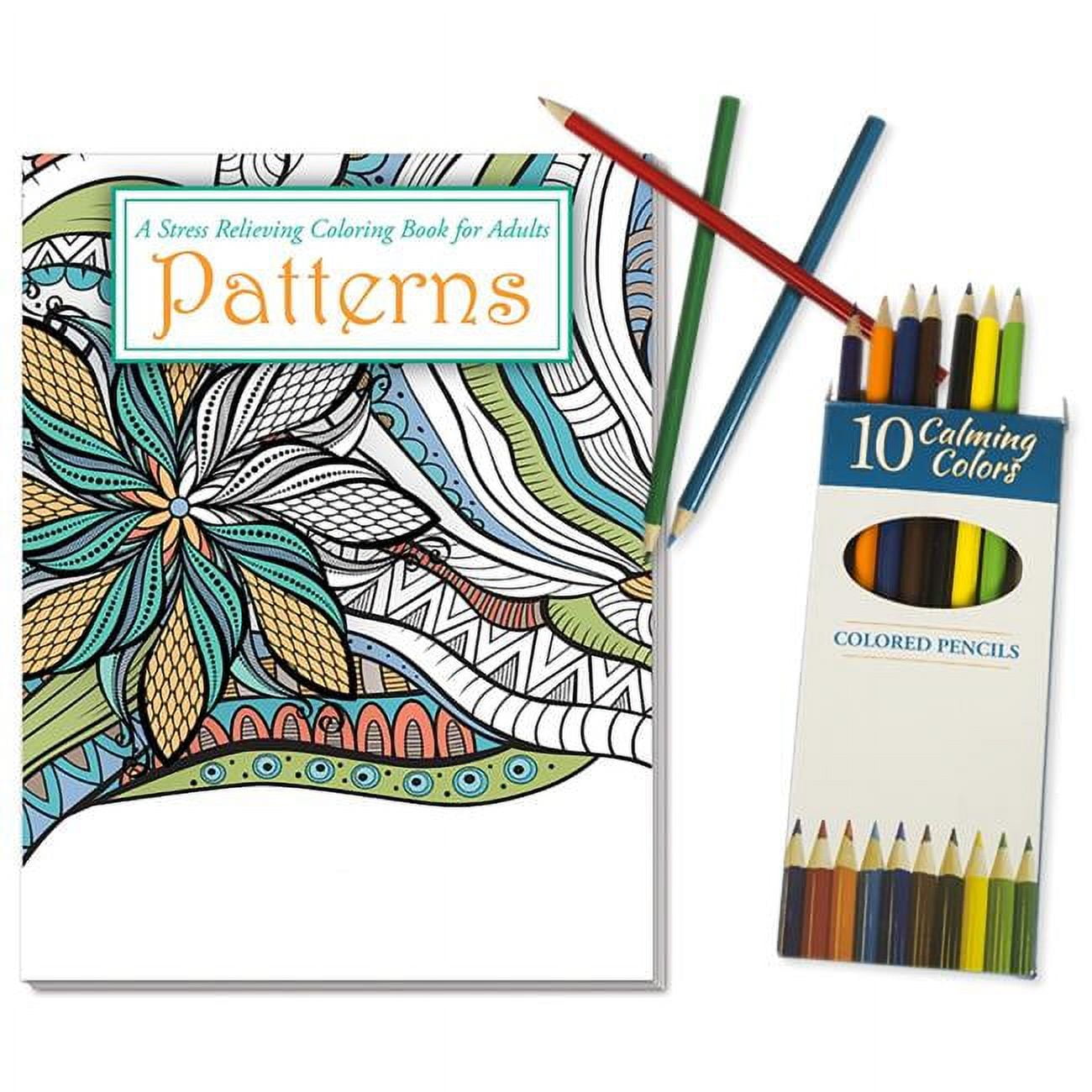 Picture of DDI 2345911 Patterns - Adult Coloring Book and Colored Pencil Relax Pack Set Case of 50