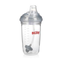 Picture of Nuby 2346684 10 oz Tritan No-Spill Trainer Cup with Hygienic Cover&#44; Grey - Case of 24