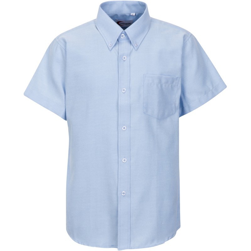 Men's Oxford Short Sleeve Shirts - Blue, Medium case of 24