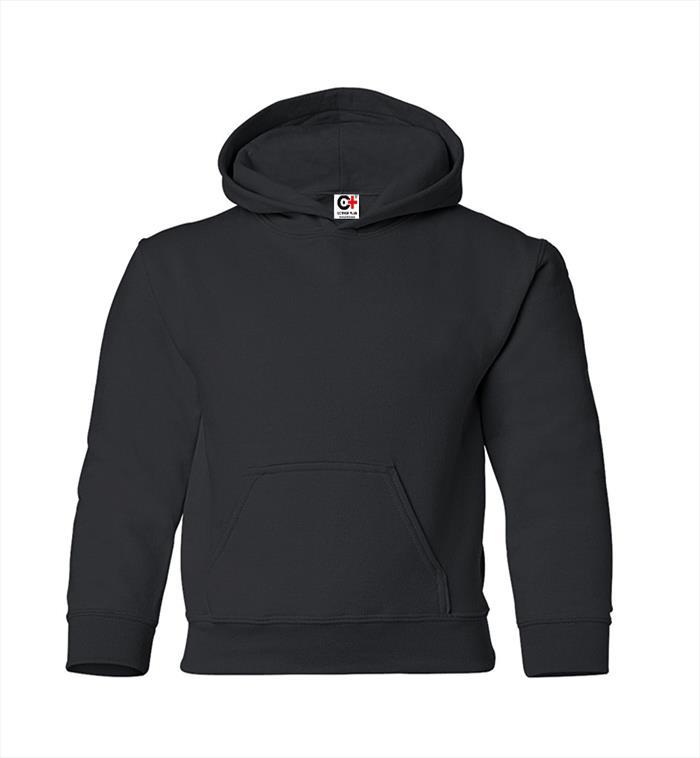 Kids' Hooded Pullover, Black, Large case of 24