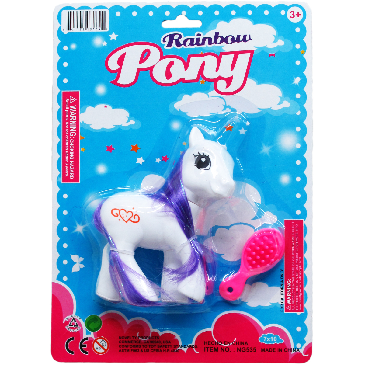 2349203 Rainbow Pony with Accessories - Assorted, 4.75 case of 48