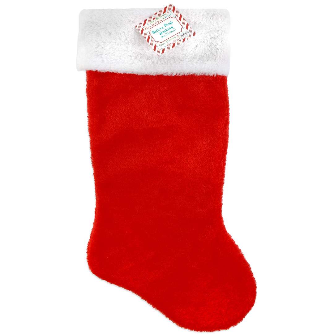 DDI  18" Deluxe Plush Red Stocking with White Cuff Case of 18