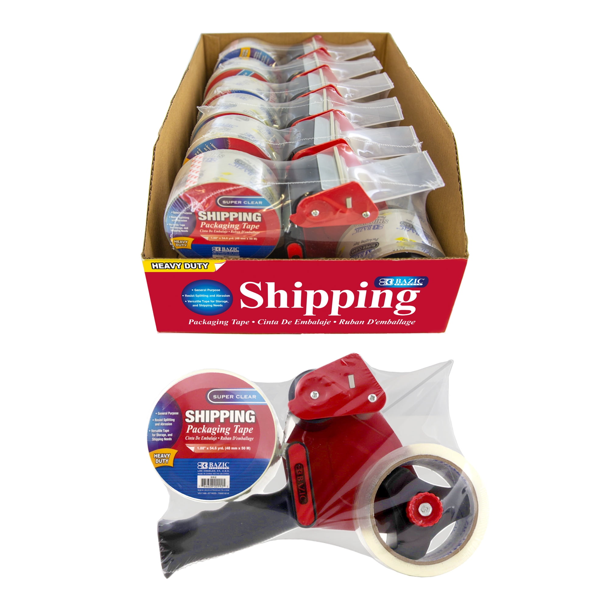Picture of DDI 2353475 BAZIC Packaging Tape Dispenser w/ (2) 1.88&quot; X 54.6 Case of 6