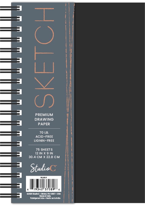 Sketch Books - 75 Sheets, 12 x 9 case of 12