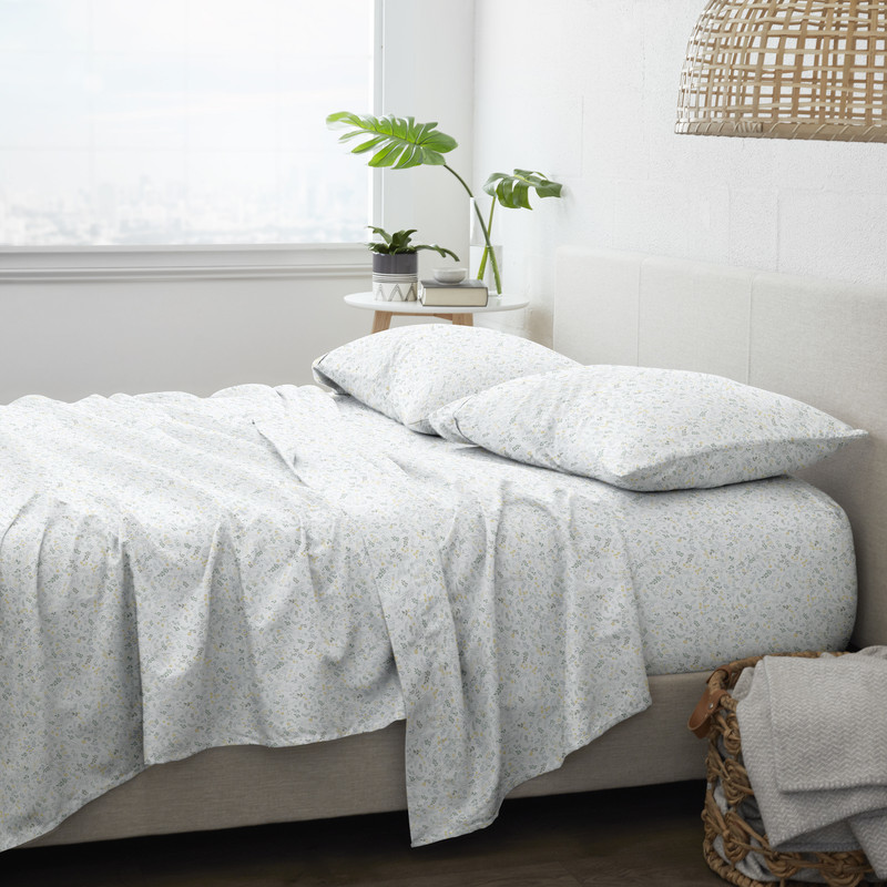 Premium Bed Sheets - Wildflowers, King, 4 Set case of 12