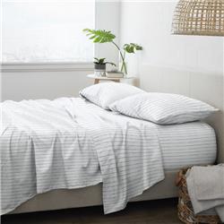 Home Collection Premium Ultra Soft Distressed Field Stripe Pattern Bed Sheets Set - 4 Piece Case of 12
