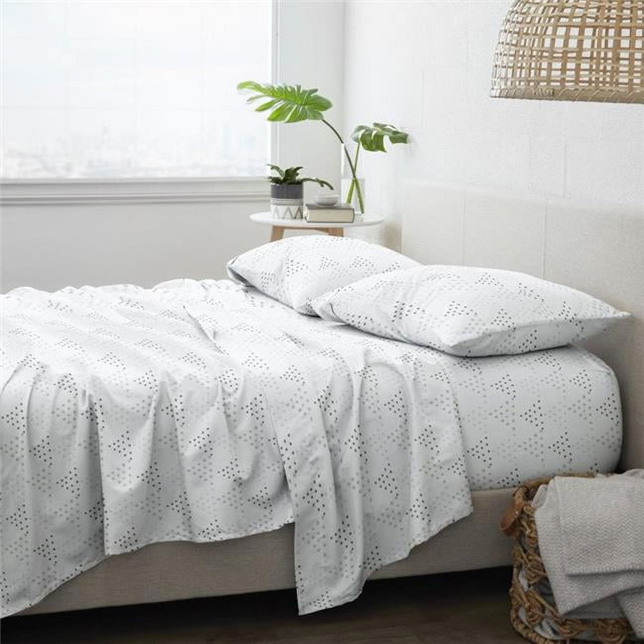 2355296 Home Collection Premium Ultra Soft Trio Pattern Bed Sheets Set - 4 Piece Case of 12