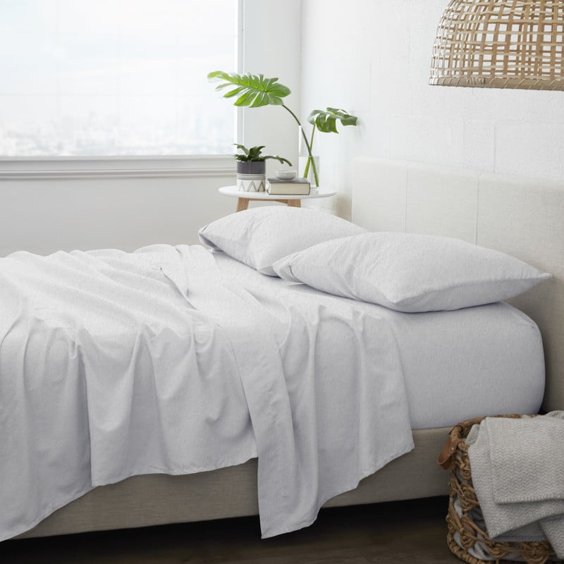 Flannel Bed Sheets - Ivory, King, 4 Set case of 6