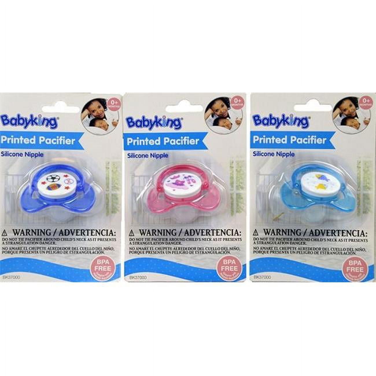 Picture of DDI 2352077 Babyking Baby Pacifier - Assorted Colors  Silicone Case of 72