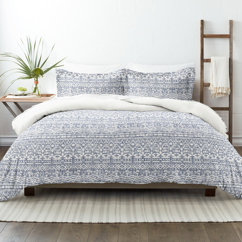 Reversible Duvet Cover Sets - Rustic Navy, Full-Queen, 3 Piece case of 12
