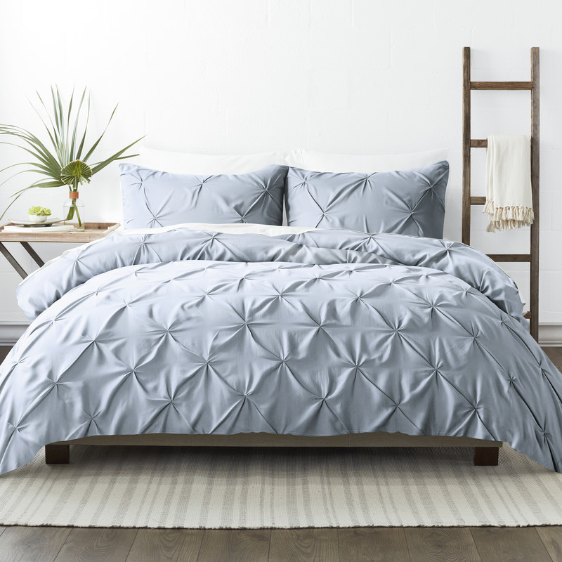 Pleated Duvet Cover Sets - Blue, Twin-XL, 2 Piece case of 12