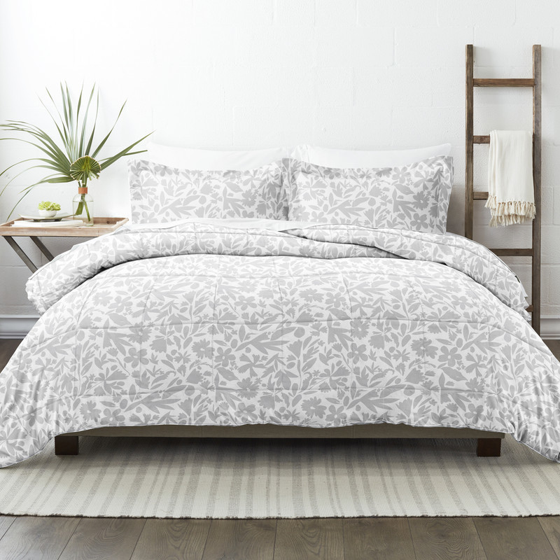 Down Alternative Comforters - Gray Garden, Queen, 3 Piece case of 6
