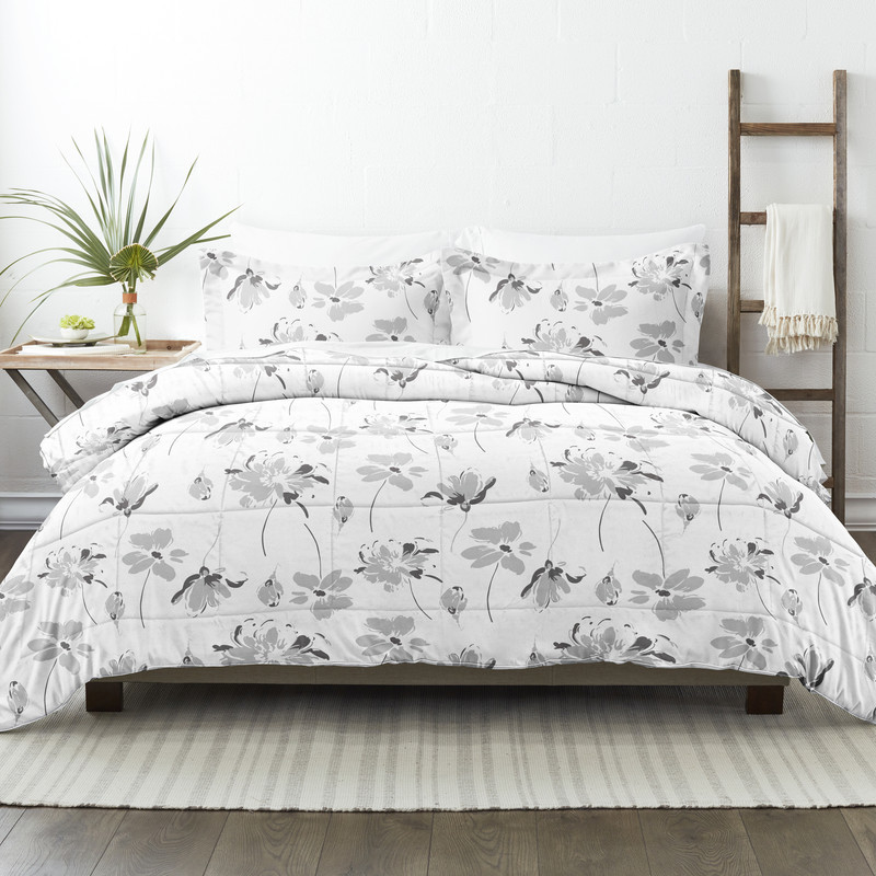 Down Alternative Comforters - Gray Magnolia, King, 3 Piece case of 6