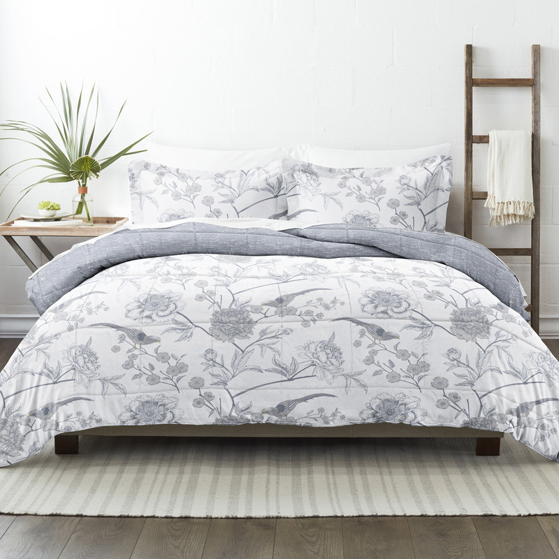 Reversible Comforter Sets - Botanical Design, King case of 6