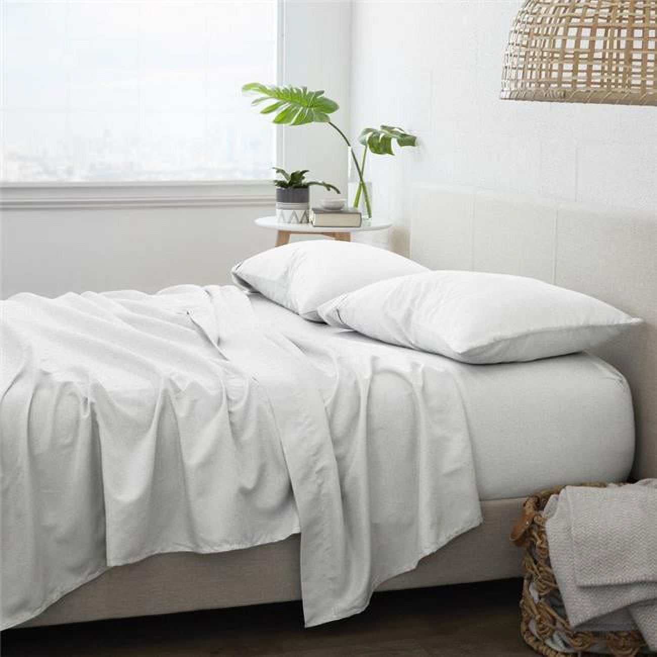 2355231 Home Collection Premium Ultra Soft Chambray Style Pattern Bed Sheets Set - 4 Piece Case of 12