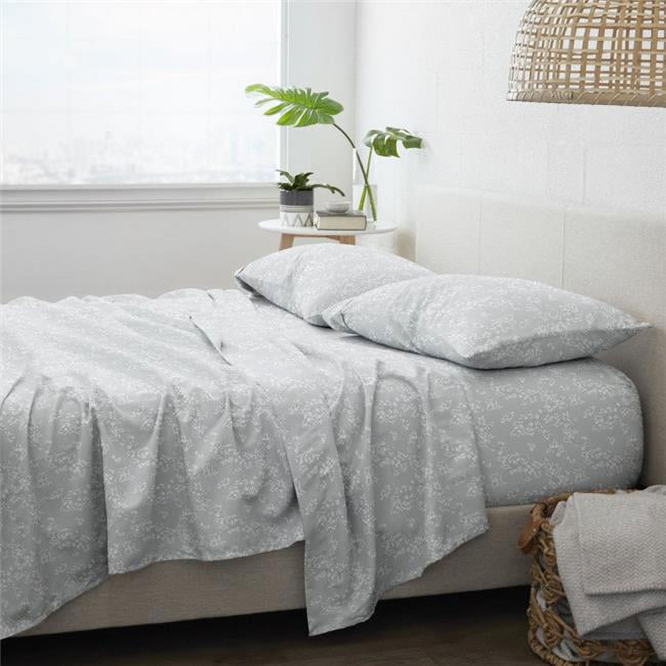 2355254 Home Collection Premium Ultra Soft Trellis Vine Pattern Bed Sheets Set - 4 Piece Case of 12