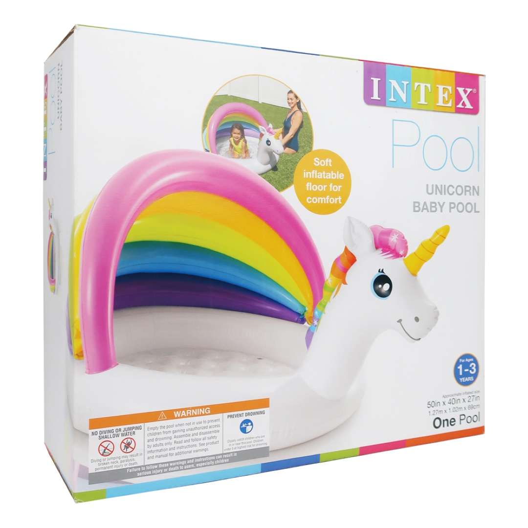 Unicorn Baby Pool, White-Rainbow - Case of 6