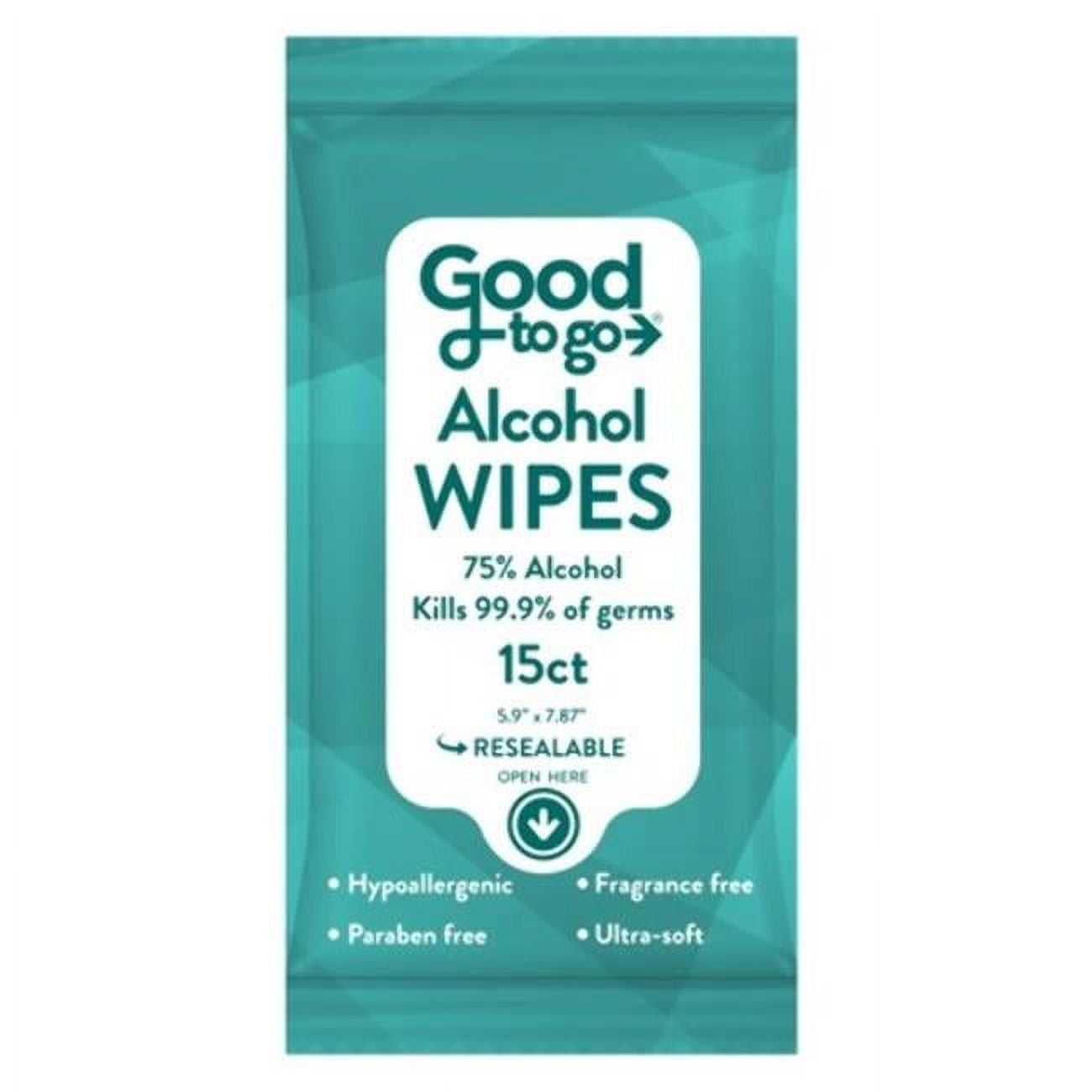 2351592 Alcohol Wipes - 15 Count - Case of 120 -  GOOD TO GO