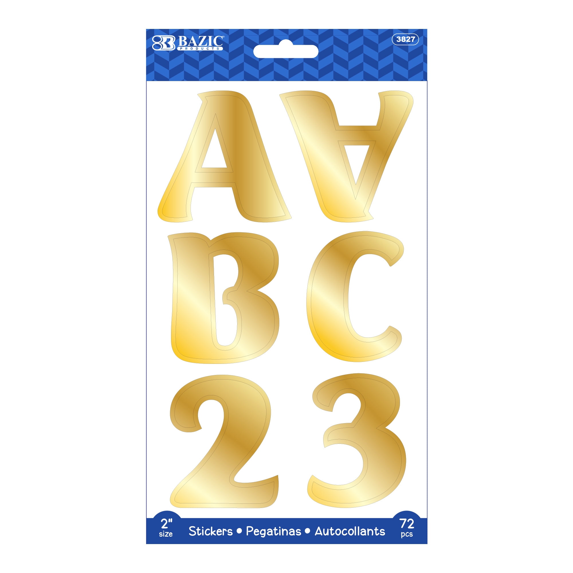 Picture of Bazic 2355514 2 in. Gold Metallic Color Alphabet & Numbers - Case of 24