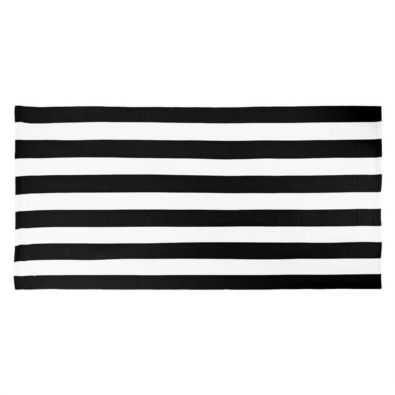 Picture of Terry T 2358869 30 ft. x 60 in. Cabana Stripe Microfiber Beach Towel&#44; Black - Case of 24