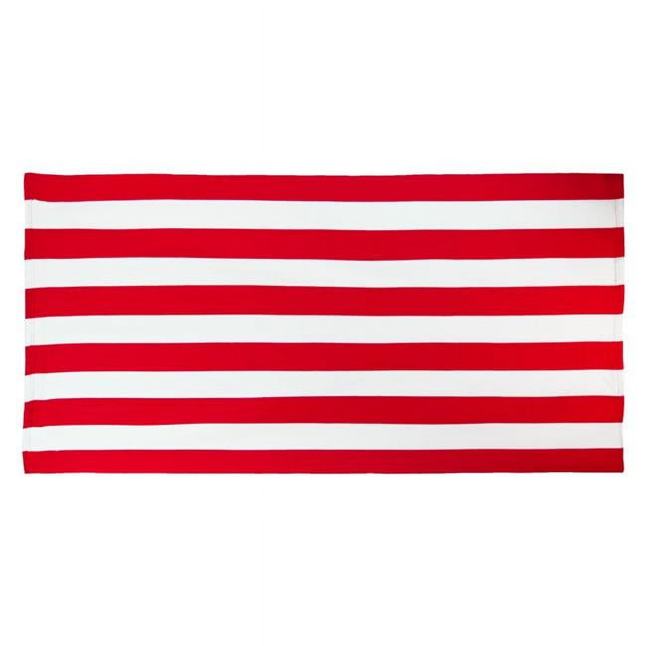 Picture of Terry T 2358870 30 ft. x 60 in. Cabana Stripe Microfiber Beach Towel&#44; Red - Case of 24