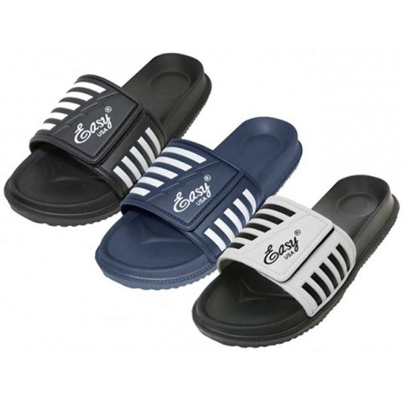 Mens Cloth Hook & Eye Slide Sandal - Size 7-13 - Case of 36