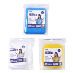 Picture of Flomo 2356248 Disposable Ponchos for Adults - 5 Per Pack - Case of 48