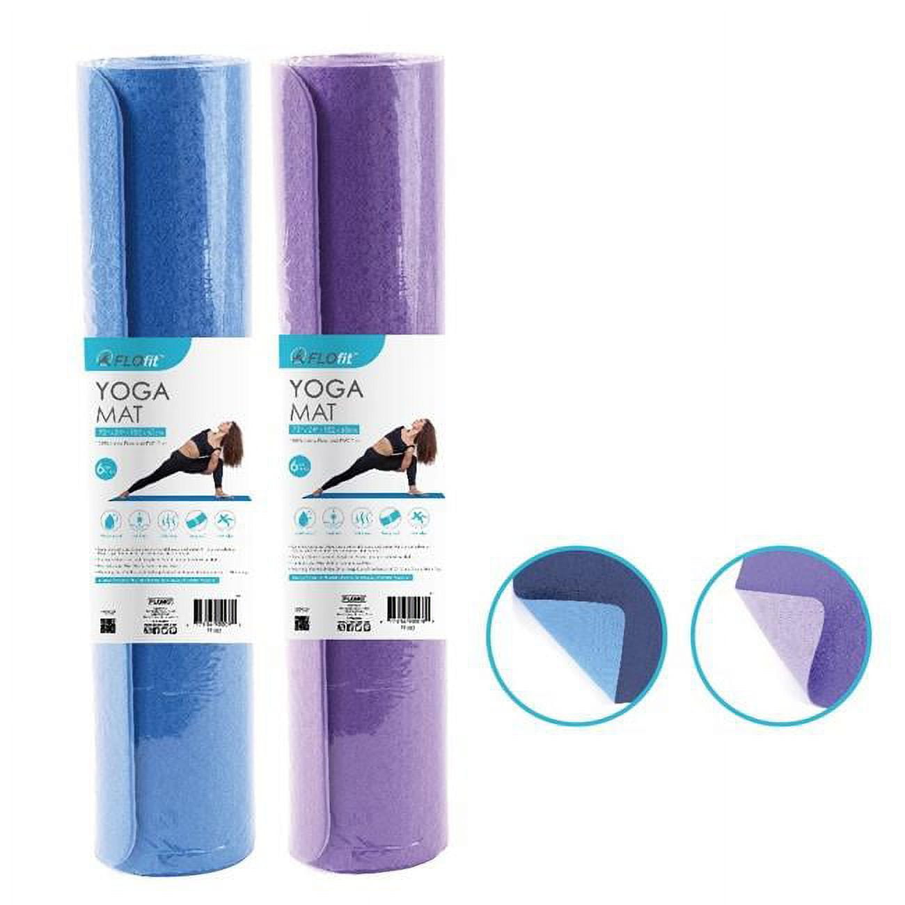 Picture of FLOFit 2353219 24 x 72 in. Thick Multicolor Yoga Mat&#44; Blue & Purple - Case of 6