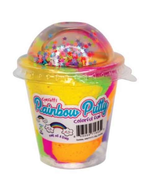 Confetti Rainbow Putty - Assorted, 6 Colors, Ages 3+ case of 144