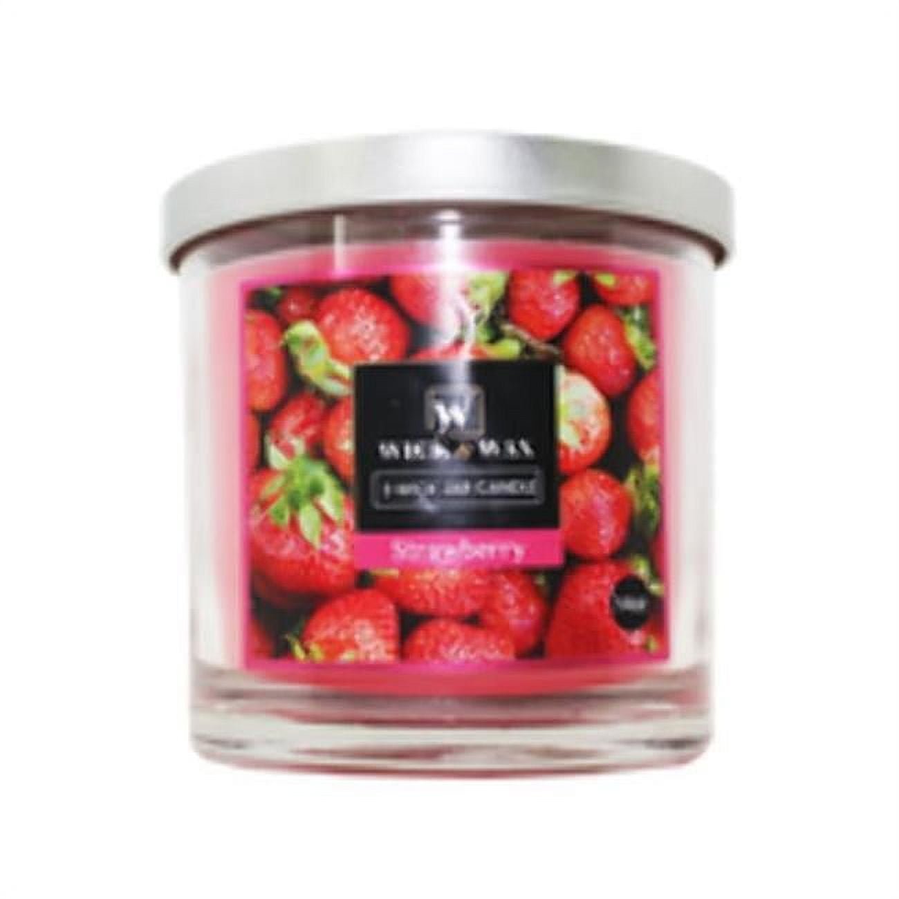 Picture of Wick & Wax 2359355 14 oz 3-Wick Jar Candle&#44; Strawberry - Case of 6