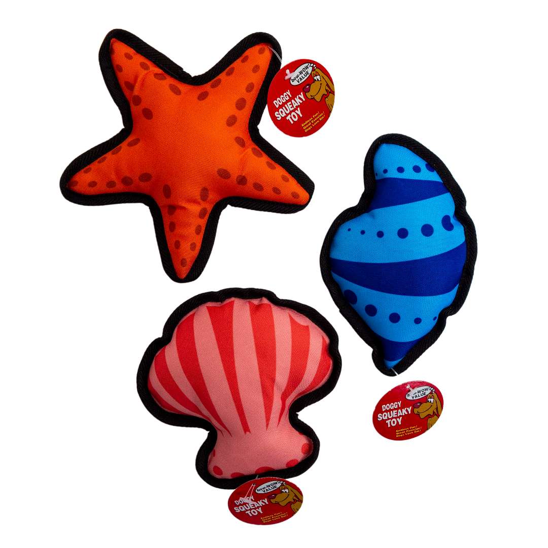 Dog Canvas Chew Toys - Seashell Patterns case of 30