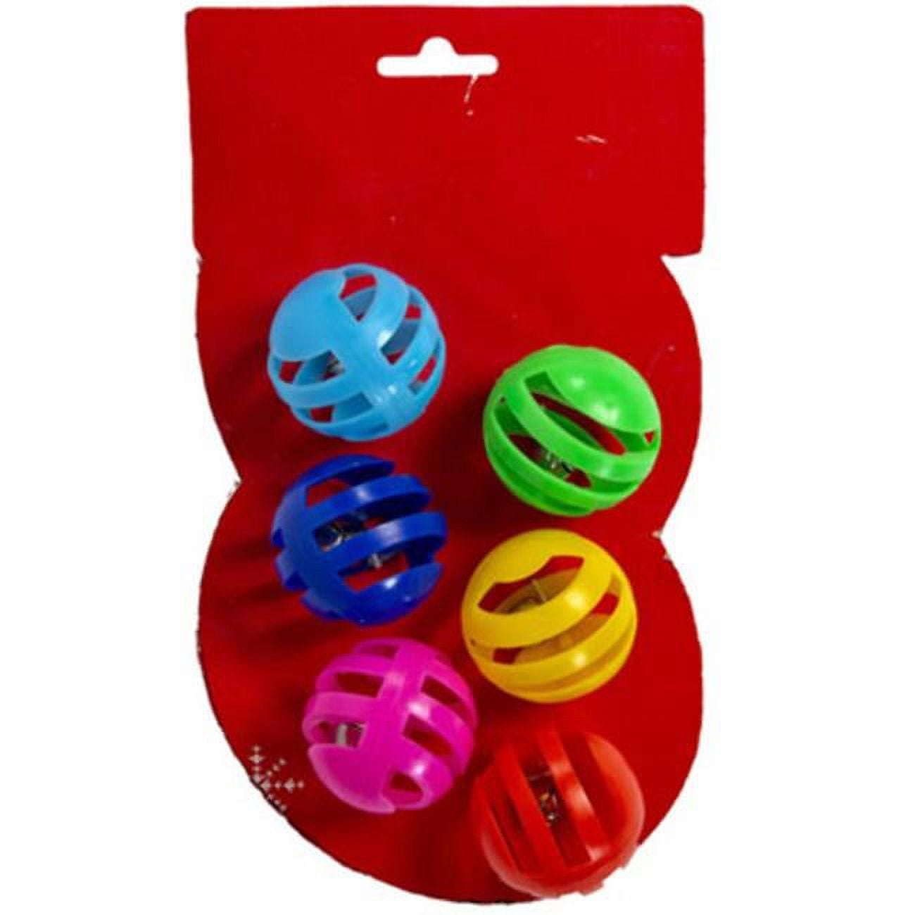 Picture of DDI 2361676 Cat Balls with Bell&#44; Assorted Color - 6 Count - Case of 42